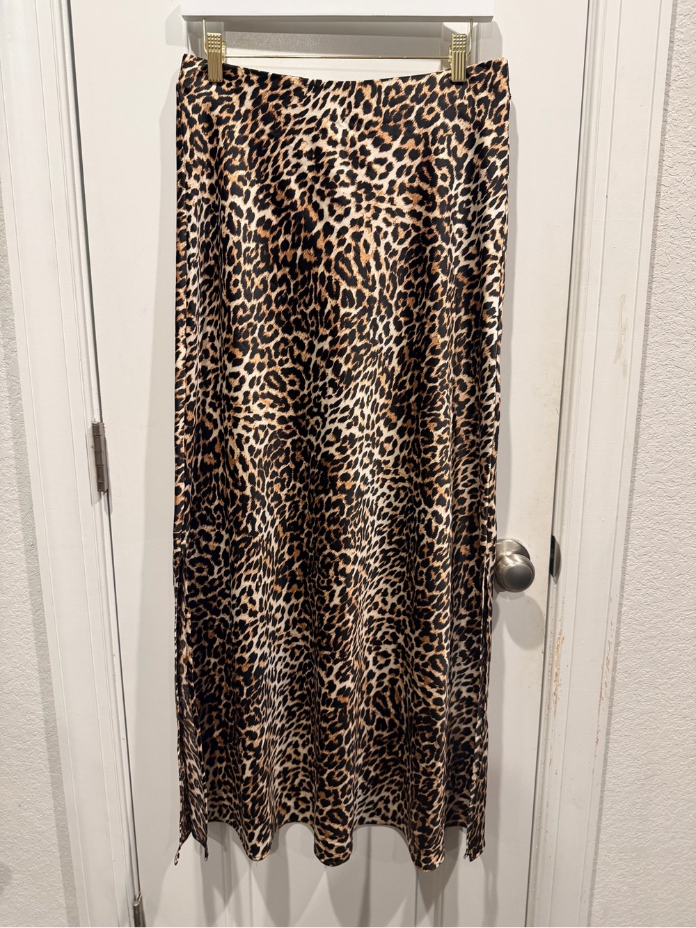 I.N.C. Leopard Print Satin Maxi Skirt Size Small NWT